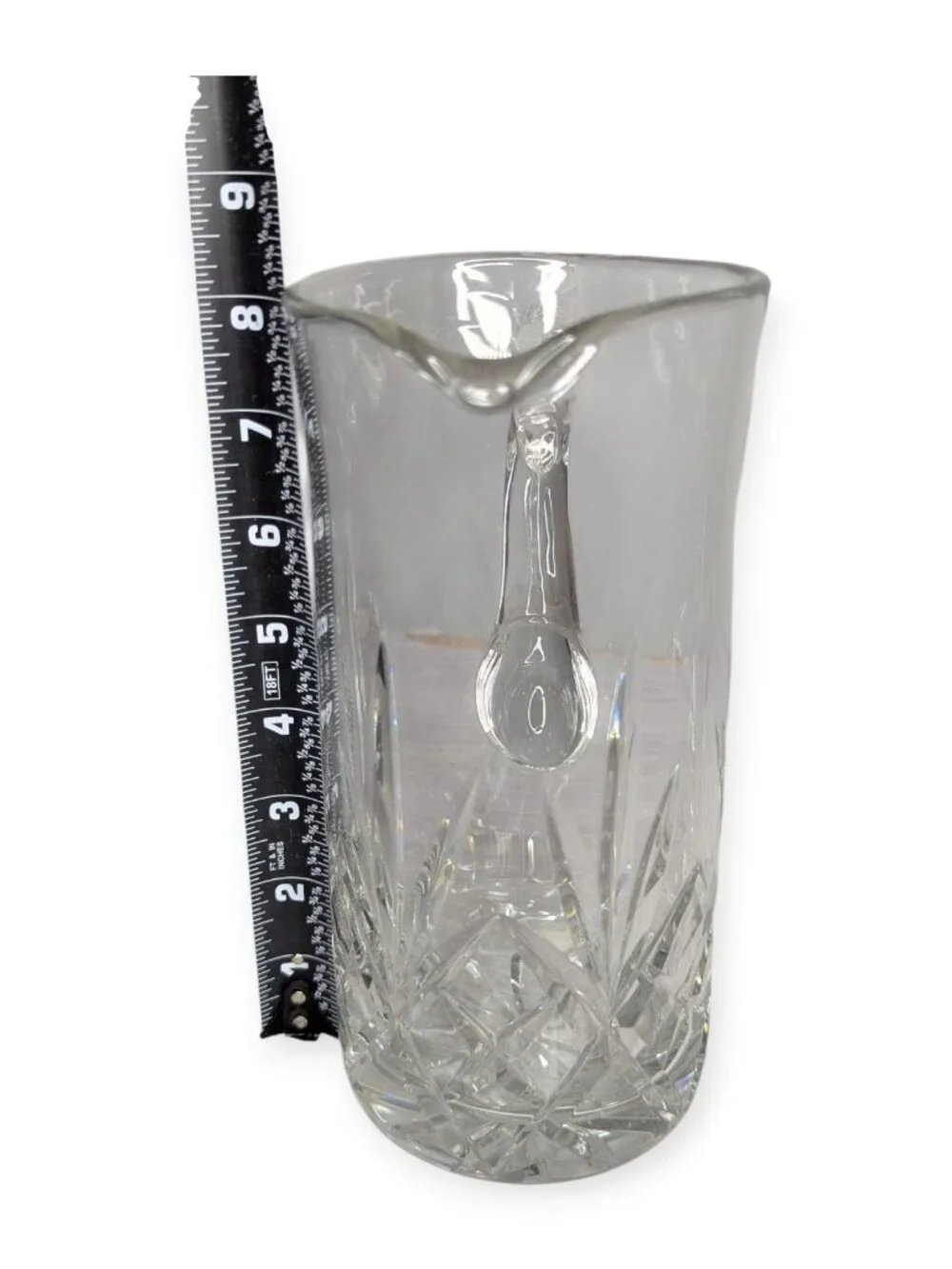 Vintage Sambor Clear Cut Glass Pitcher Classic Crystal-Look Made in Yugoslavia